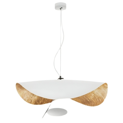 Modern LED Chandelier with Warm Light and White Shade, Perfect Addition to your Residential Space