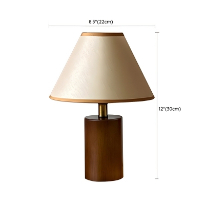 Modern Wood Brown Bedside Table Lamp with Rocker Switch and LED Incandescent Fluorescent