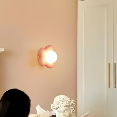 Sleek Ceramic 1-Light Modern Wall Lamp with LED Light and Glass Shade