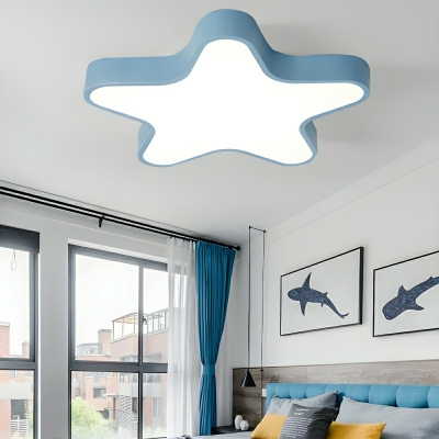 Star Shaped Close To Ceiling Light with White Acrylic Shade for Modern Home Decoration