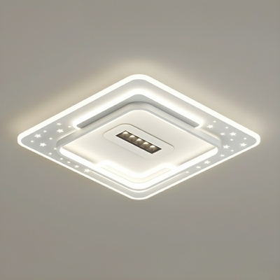 Contemporary Metal Flush Mount Light with Adjustable Color Temperature