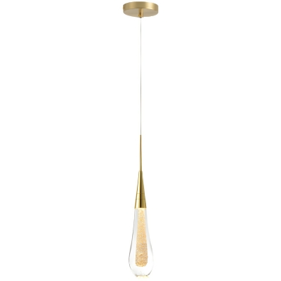 Elegant Gold Crystal Pendant Light with Adjustable Cord Mounting and Clear Shade