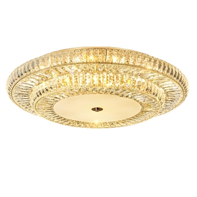 Geometric Flush Mount Ceiling Light with Clear Crystal Shade
