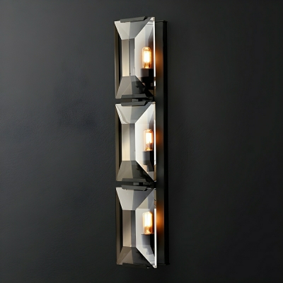 Modern 3-Light Wall Sconce with Clear Crystal Shades for Stylish Home Lighting