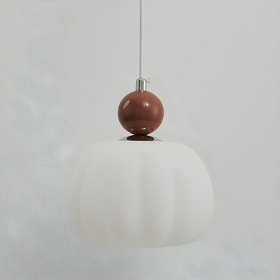 Modern Cast Iron Pendant Light with Beige Plastic Shade and Adjustable Hanging Cord