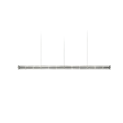 Modern Elegance Island Light with Clear Glass Linear Shade & LED light