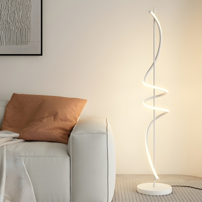 Modern Linear Floor Lamp with Remote Control Stepless Dimming Feature- Plug In Electric