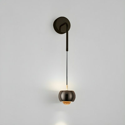 Modern Metal LED Wall Lamp with Glass Down Shade and 1-Light