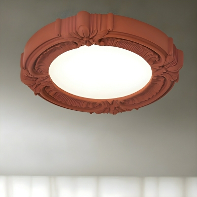 Modern White Acrylic LED Flush Mount Ceiling Light with 3 Color Light