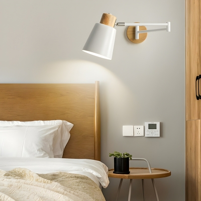 Stylish Modern Wall Light with 1 Metal Shade and Hardwired Power Source for Contemporary Interiors