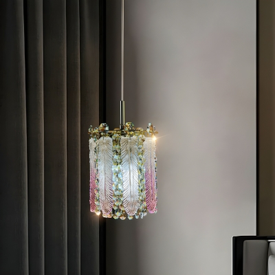 Contemporary Chrome Single Light Pendant with Clear Crystal Shade and Round Canopy