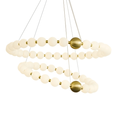 Contemporary LED Chandelier with Adjustable Hang Length in Natural Light Hue