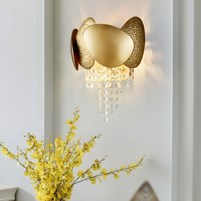 Elegant Modern Gold Crystal Wall Lamp with 2 Lights for Luxurious Home Decor