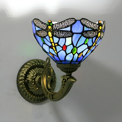 Elegant Tiffany Style Stained Glass Vanity Light with Multi-Color Shade
