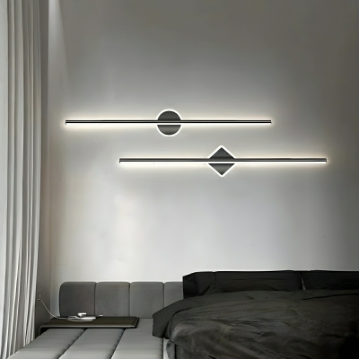Hardwired Modern Black Metal Wall Lamp with Ambient Acrylic Shade