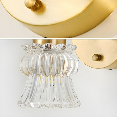 Masterpiece Gold Straight Bi-pin Vanity Light with Crystal Shade