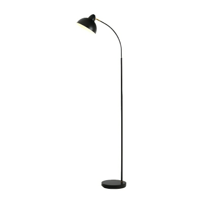 Modern Black Metal Floor Lamp with LED Lighting and Foot Switch