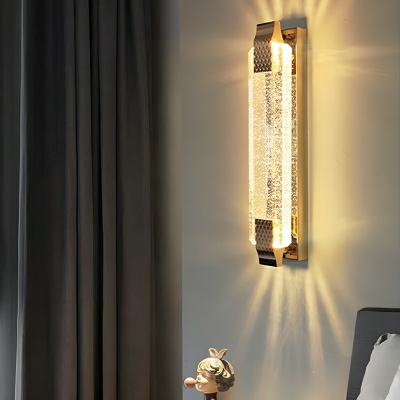 Modern Gold Crystal Accent 1-Light LED Wall Lamp with Ambient Lighting