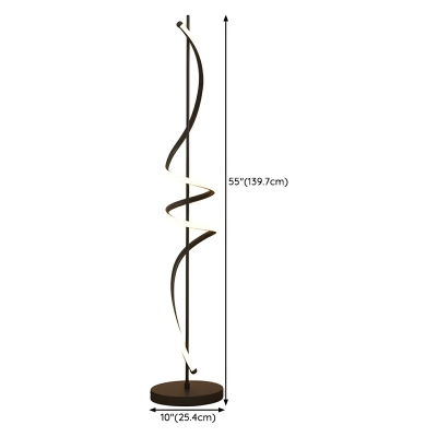 Modern Linear Floor Lamp with Remote Control Stepless Dimming Feature- Plug In Electric