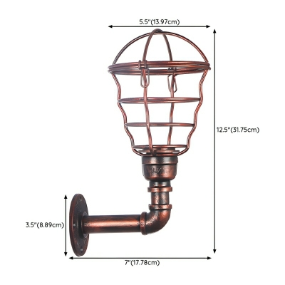 Modern Red Metal Wall Sconce - Contemporary LED Up Light for Home