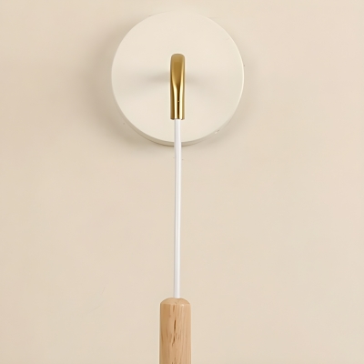 Modern Wood Wall Sconce with Iron Shade, Hardwired, Assembly Required