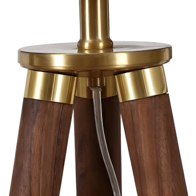 Modern Wooden Barrel Floor Lamp with Warm Light and Rocker Switch