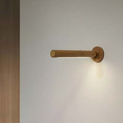 Rechargeable Modern Wood Wall Sconce with Warm Ambient LED Lighting