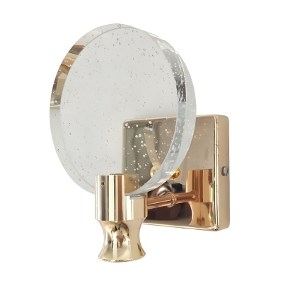 1-Light Clear Crystal Vanity Light with Modern Metal Frame and LED Bulbs