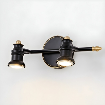 Elegant Antique Brass Vanity Light Fixture with Bi-pin Lights & Downward Shade