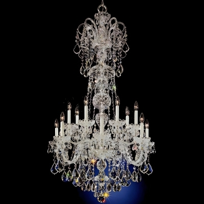 Elegant Glass Candelabra Chandelier with Adjustable Hanging Length