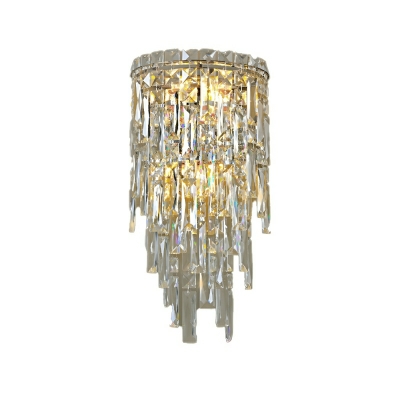 Elegant Hardwired Modern Crystal Wall Sconce with Clear Shade