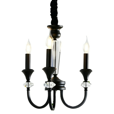 Elegant Metal Candelabra Chandelier with Adjustable Hanging Length in LED/Incandescent/Fluorescent
