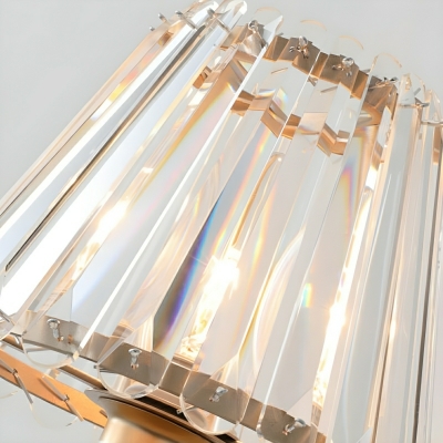 Minimalist Downward Facing 1-Light Hardwired Crystal Wall Lamp in Clear
