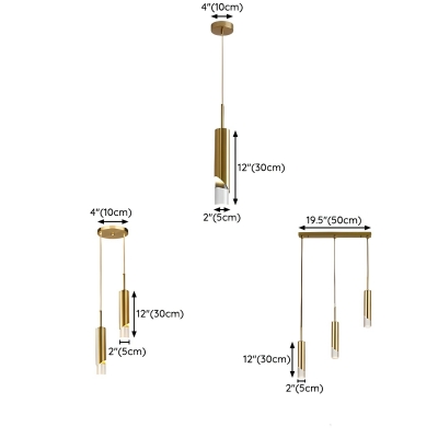 Modern Metal Pendant with LED Bulbs, Adjustable Hanging Length, and Acrylic Shade