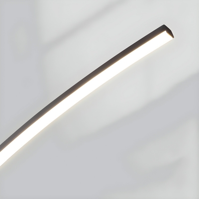 Sleek Black Arc Floor Lamp - Modern LED Lighting with Adjustable Height