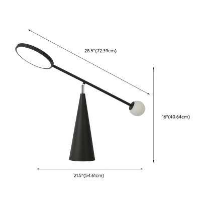 Sleek Contemporary Black Metal Table Lamp with Adjustable LED Lighting