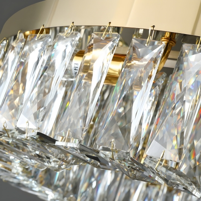 Elegant Clear Crystal Flush Mount Ceiling Light - Modern Ambient Lighting Fixture