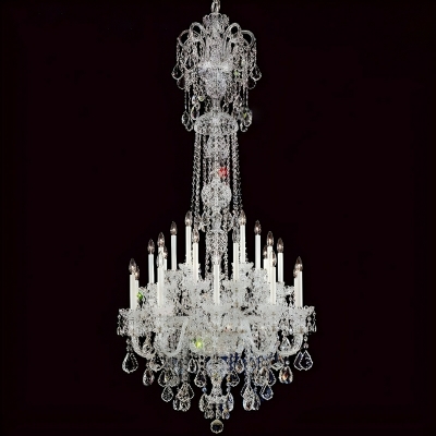 Elegant Glass Candelabra Chandelier with Adjustable Hanging Length