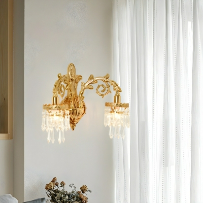 Elegant Gold Crystal Wall Sconce with Modern Style and Clear Shade