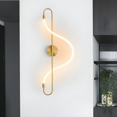 Elegant Modern Gold LED Wall Lamp for Dining Room with Clear Silica Gel Shade