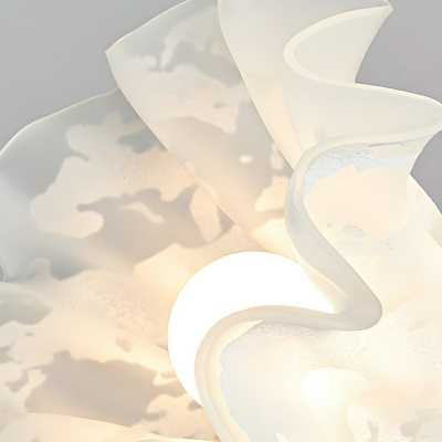 Modern Downlight White Semi-Flush Metal Ceiling Light with Acrylic Shade Design
