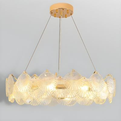 Modern Glass Chandelier with LED Lights for Ambiance and Easy Cleaning