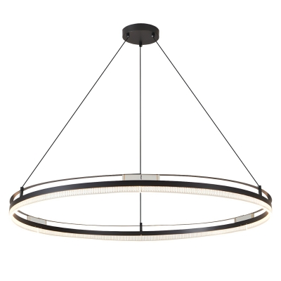 Modern LED Chandelier with Acrylic Shade and Adjustable Hanging Length for Home Use