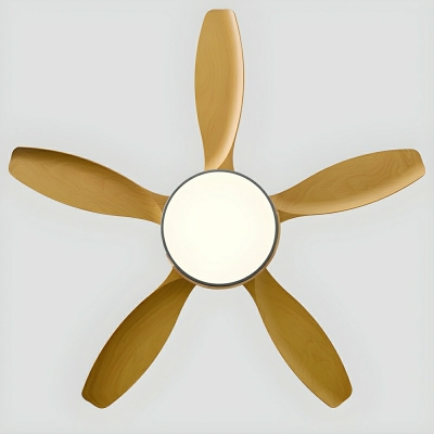Stepless Dimming Remote Control LED Metal Modern Flushmount Ceiling Fan with 5 ABS Plastic Blades