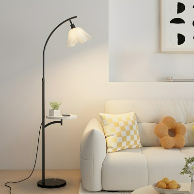 Unique Novelty Shade LED Floor Lamp - Modern Acrylic Design with Adjustable Height