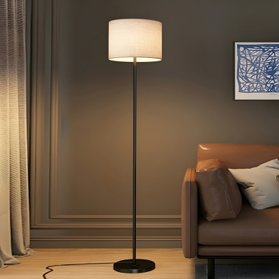 Elegant Modern Floor Lamp with Fabric Shade for Residential Use