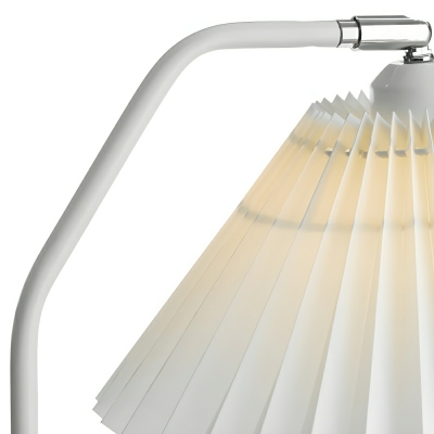 Elegant White Fabric Shade Floor Lamp - Modern Lighting without Light Temperature