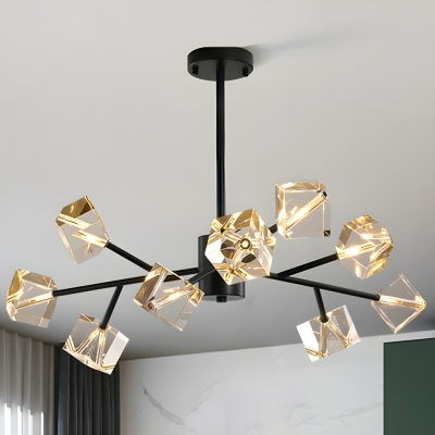 Glamorous Crystal Bi-Pin Chandelier with Adjustable Hanging Length for Modern Ambiance