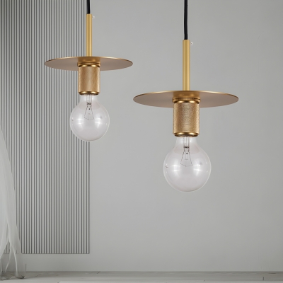 Gold Metal Pendant with Clear Glass Shade and Adjustable Hanging Length for Modern Style Home
