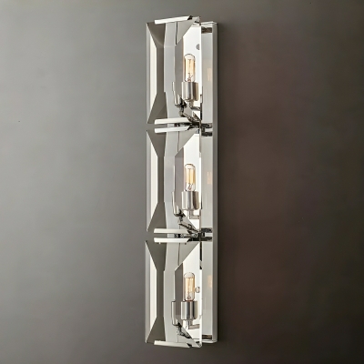 Modern 3-Light Wall Sconce with Clear Crystal Shades for Stylish Home Lighting